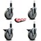 Service Caster 5'' Gray Poly Wheel Swivel 1-1/8'' Expanding Stem Caster Set 2 Brakes, 4PK SCC-EX20S514-PPUB-2-PLB-2-118 - alternate 5